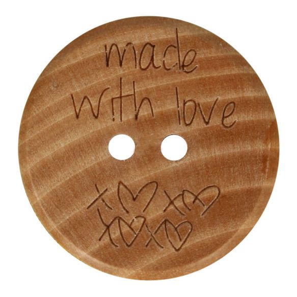 houten knoop made with love 20mm