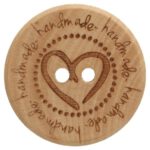 houten knoop met hart 20mm