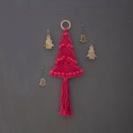 Hoooked macrame pakket Kerstboom rood