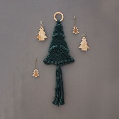 Hoooked macrame pakket Kerstboom groen