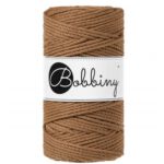 caramel bobbiny macrame triple twist 3 mm