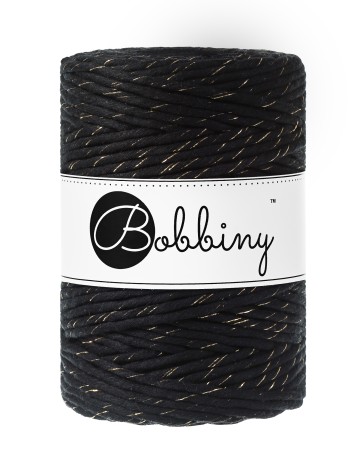 Bobbiny Macramé 5 mm Black Golden