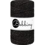 Bobbiny Macramé Triple Twist 3 mm Black Golden