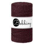 Bobbiny Macramé Triple Twist 3 mm Burgundy Golden