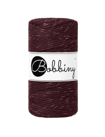 Bobbiny Macramé 3 mm Burgundy golden